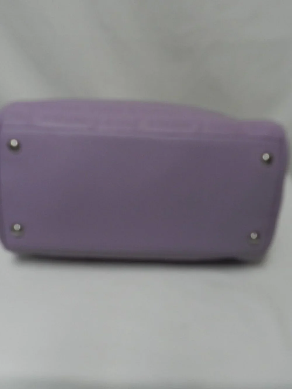 Juicy Couture faux leather barrel tote bag purse Purple zip top  Chain w/ Jewels